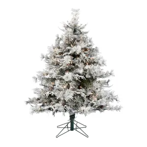 10' x 83" Flocked Cheshire Artificial Christmas Tree Clear Dura-Lit Mini Lights