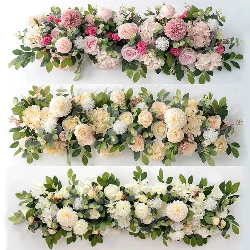 100cm Rose Artificial Flower Row for Wedding Decor