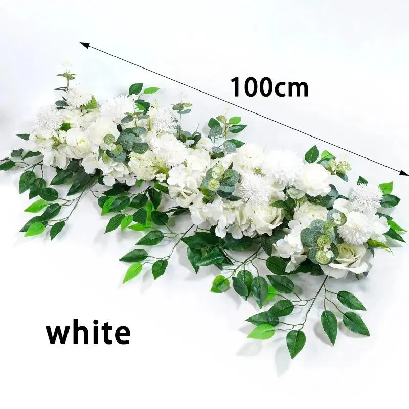 100cm Rose Artificial Flower Row for Wedding Decor