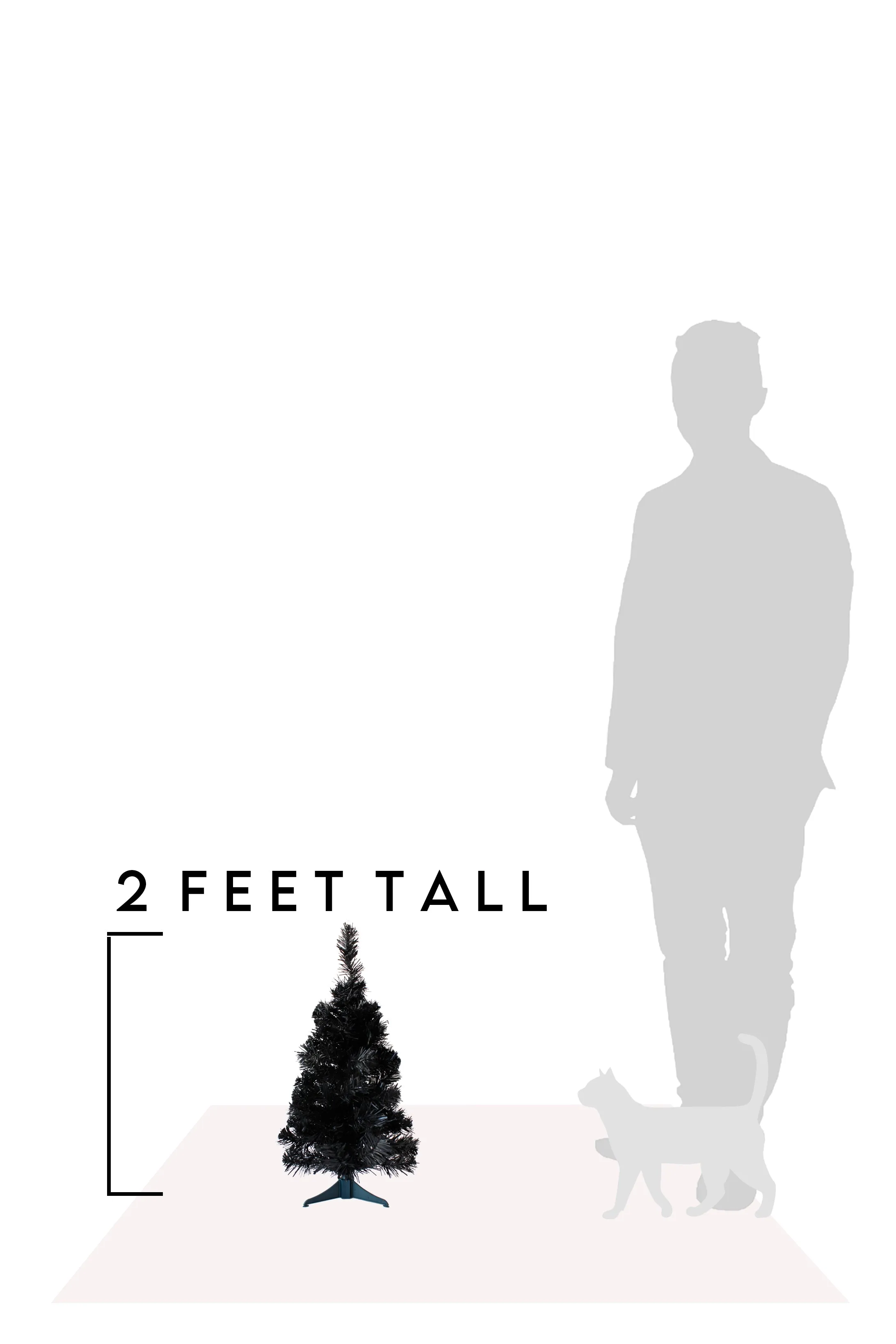 2' Black Tabletop Tree with Stand