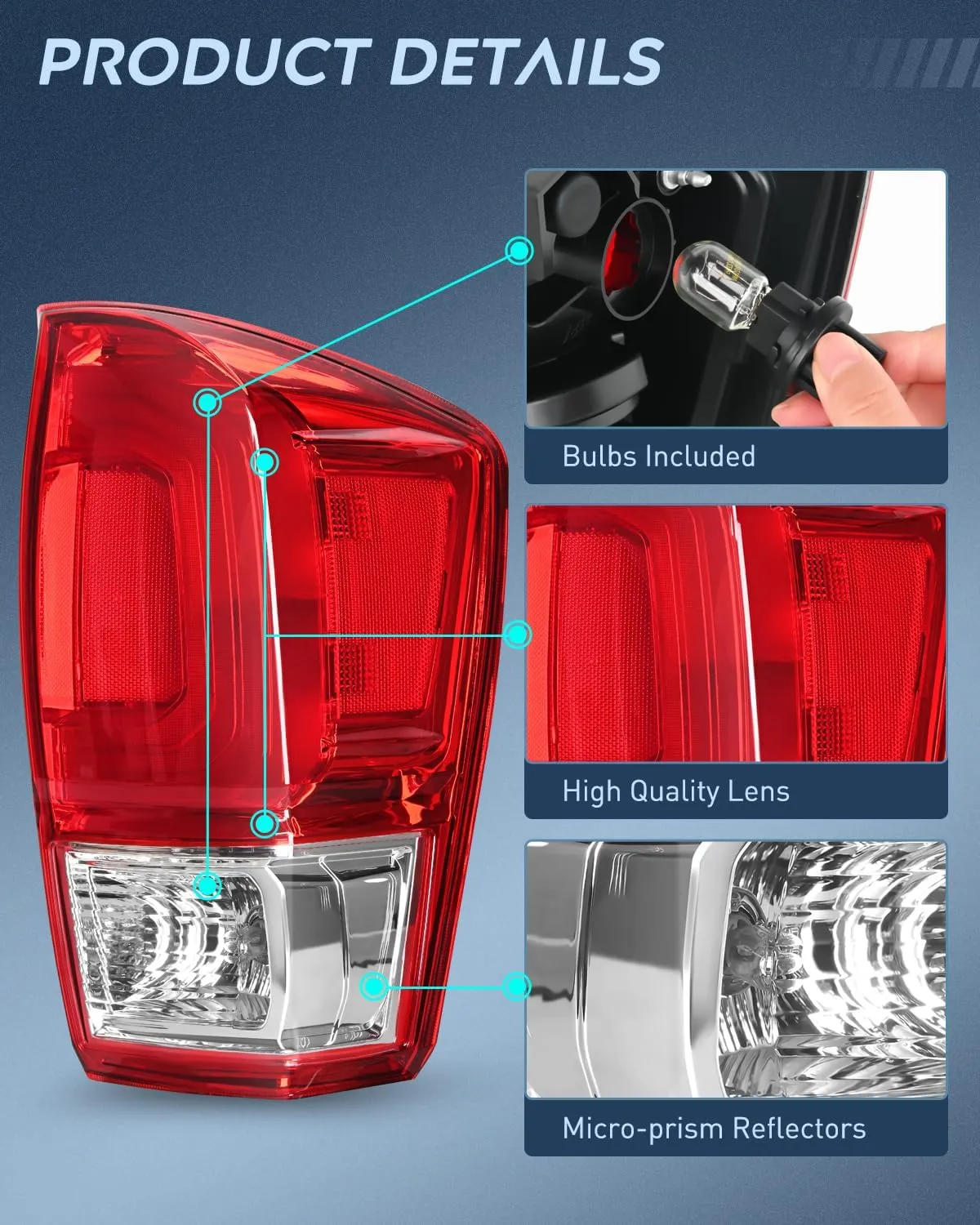 2016-2023 Toyota Tacoma Tail light Assembly Rear Lamp Replacement OE Style Passenger Side