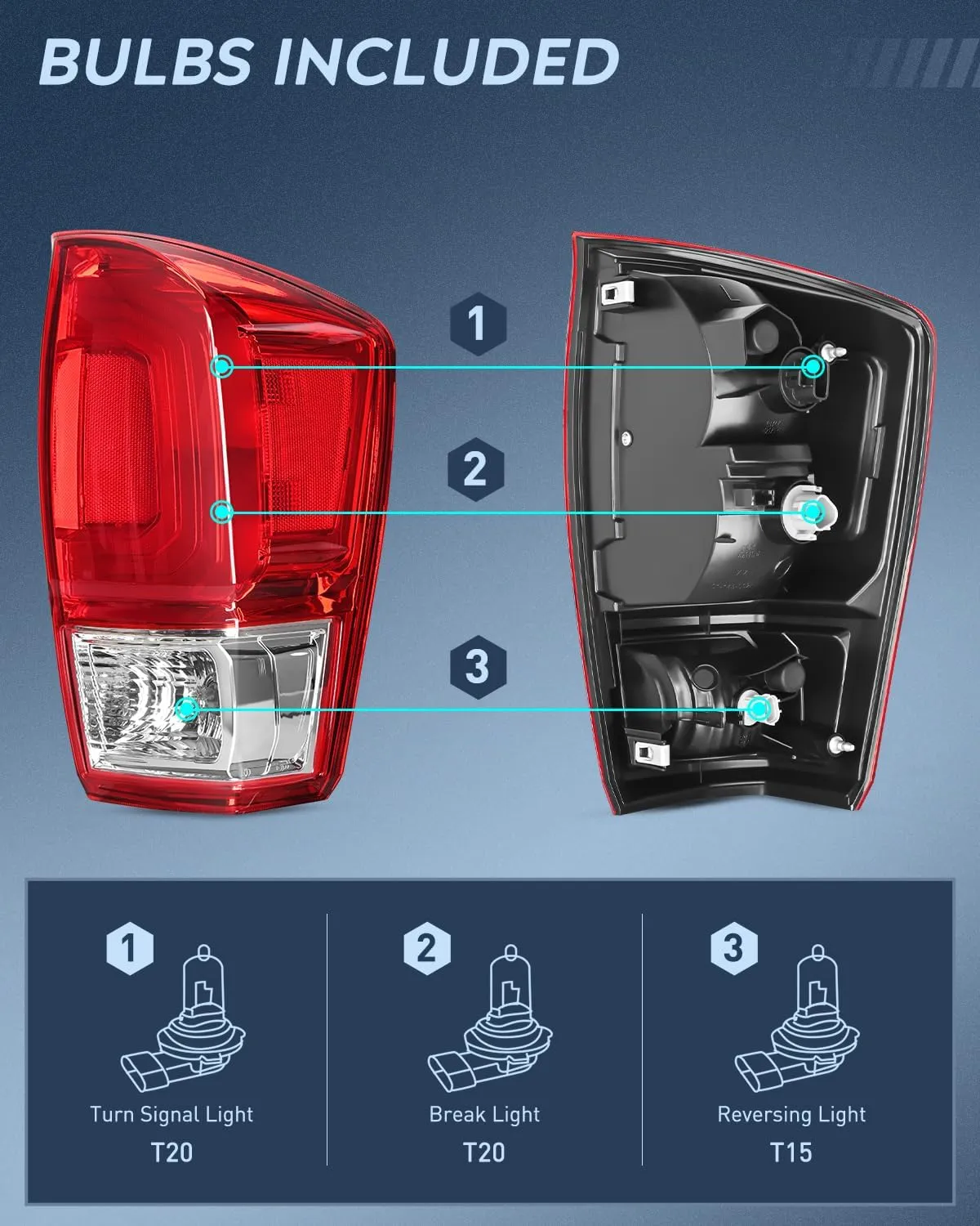 2016-2023 Toyota Tacoma Tail light Assembly Rear Lamp Replacement OE Style Passenger Side