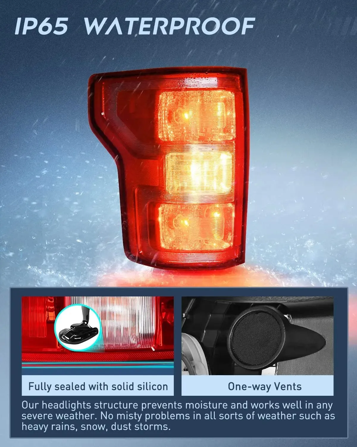 2018-2020 Ford F150 Tail light Assembly Rear Lamp Replacement OE Style Red Housing with Bulbs and Harness Driver Side