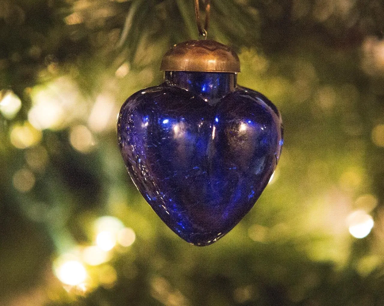 2" Mini Mercury Colored Glass Heart Shaped Ornaments, Set of 6