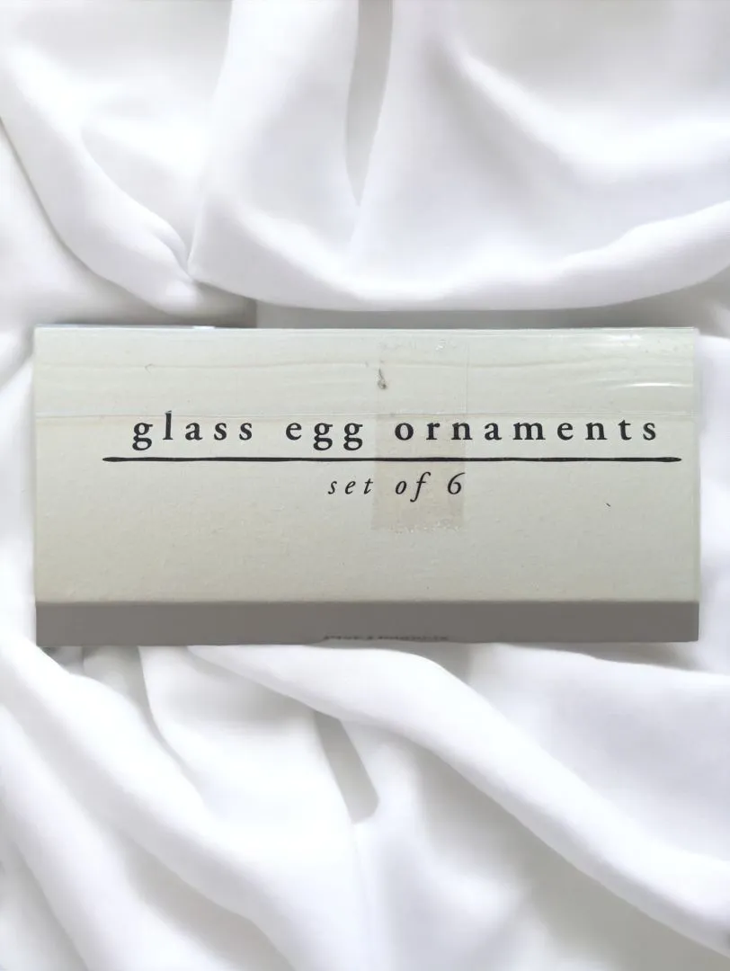 6 Glass Egg Ornaments