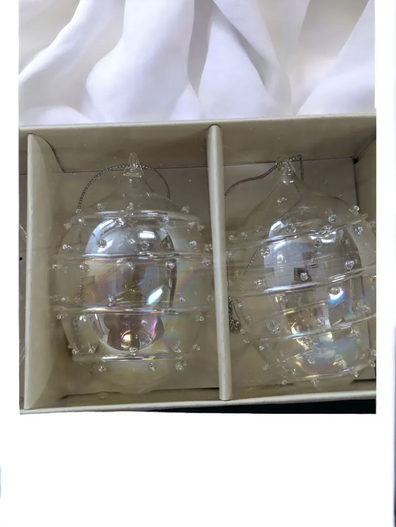 6 Glass Egg Ornaments