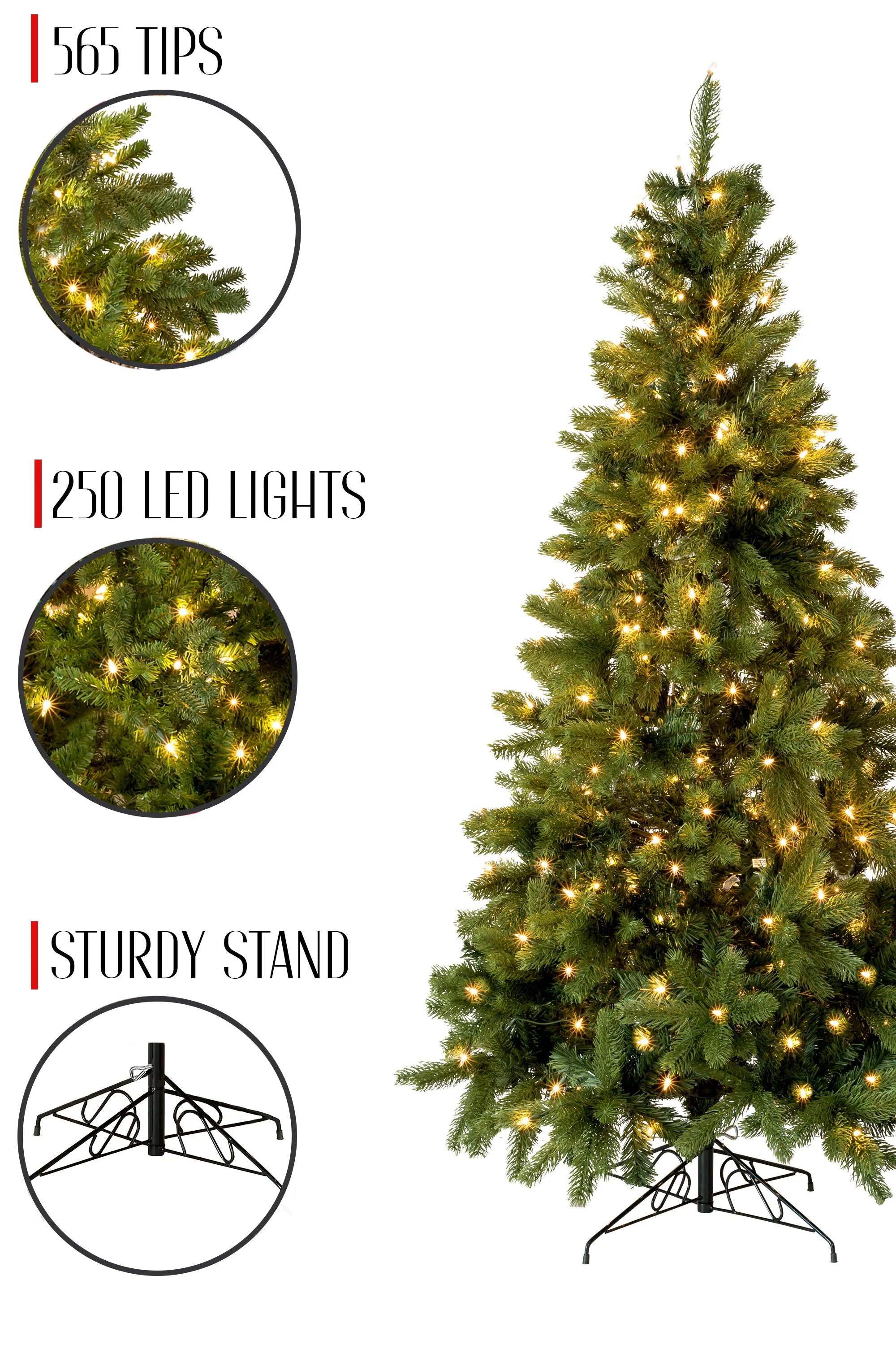 6' Prelit Nobel Fir Christmas Tree with Warm White Lights