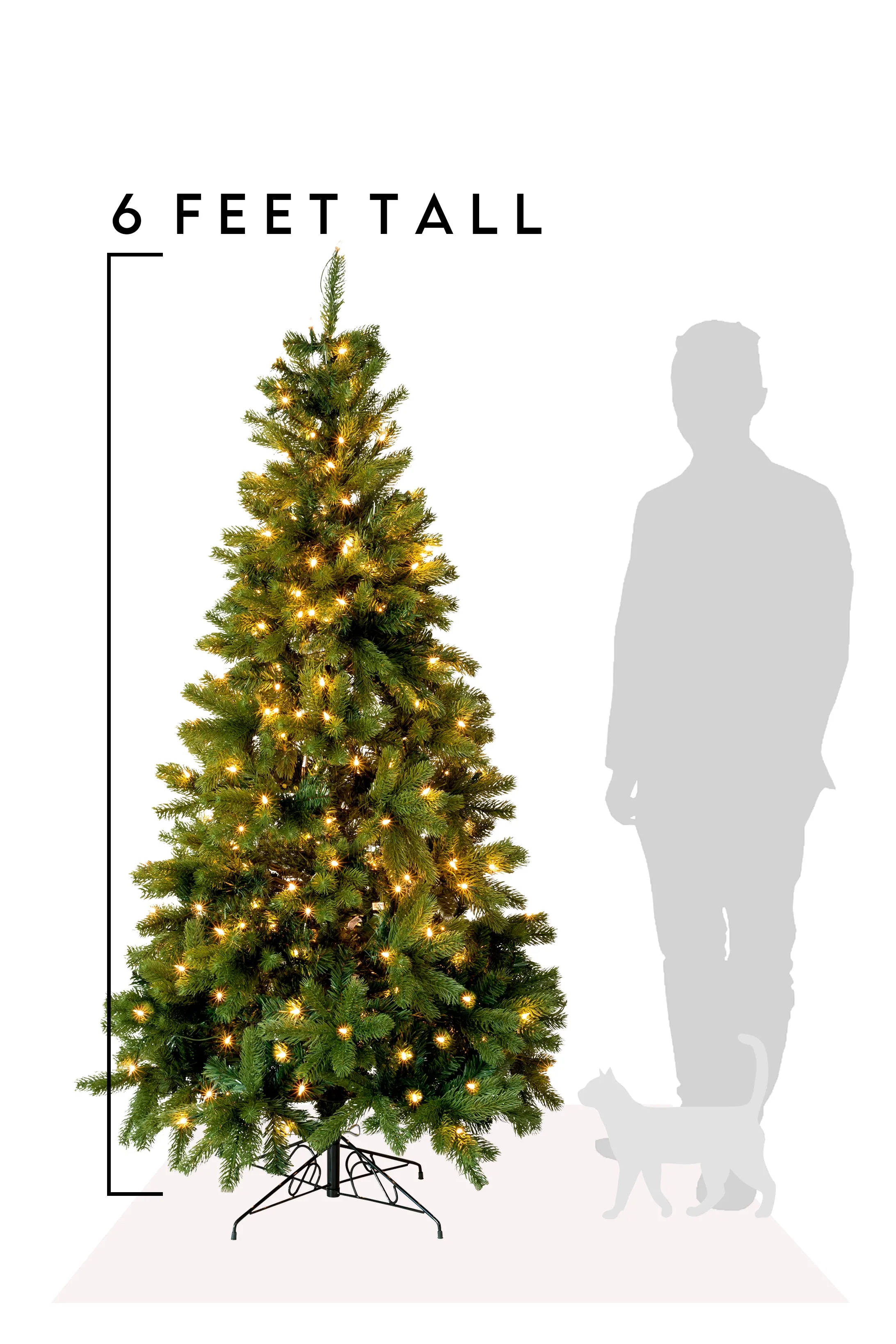 6' Prelit Nobel Fir Christmas Tree with Warm White Lights