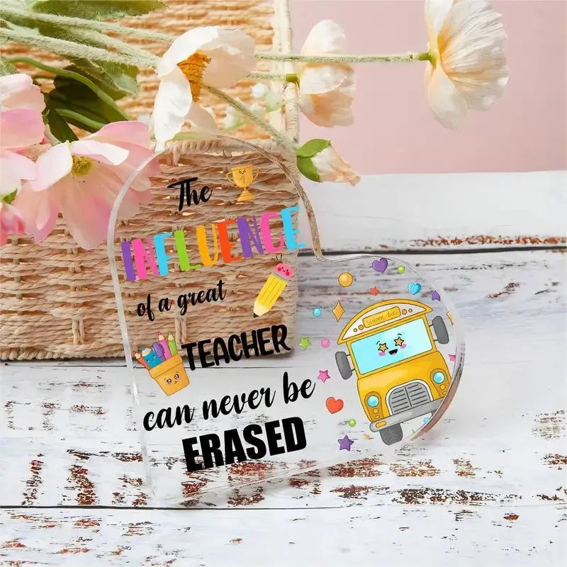 Acrylic Heart Centerpieces for Teachers Ideal for Classroom or Party