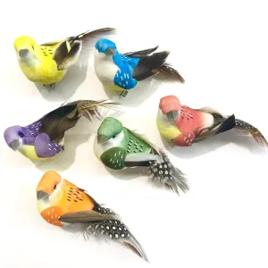 Artificial Realistic Decorative Colourful Foam Feather Birds x 6pcs (Style 4)