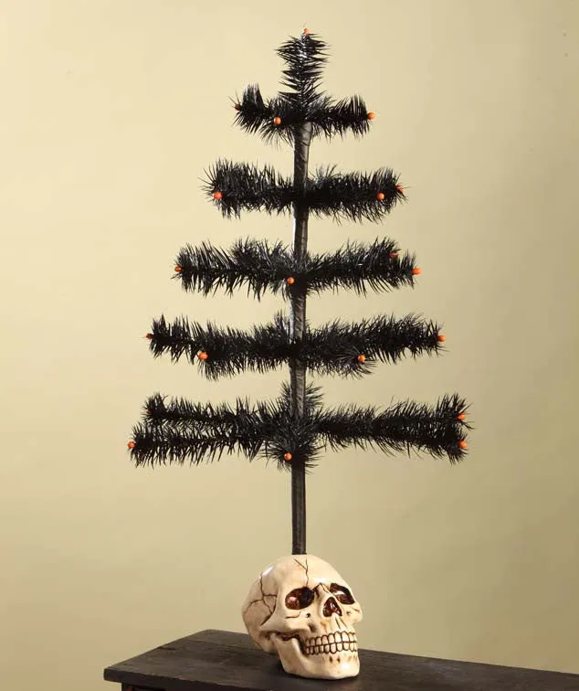 Black Feather Tree in Skull