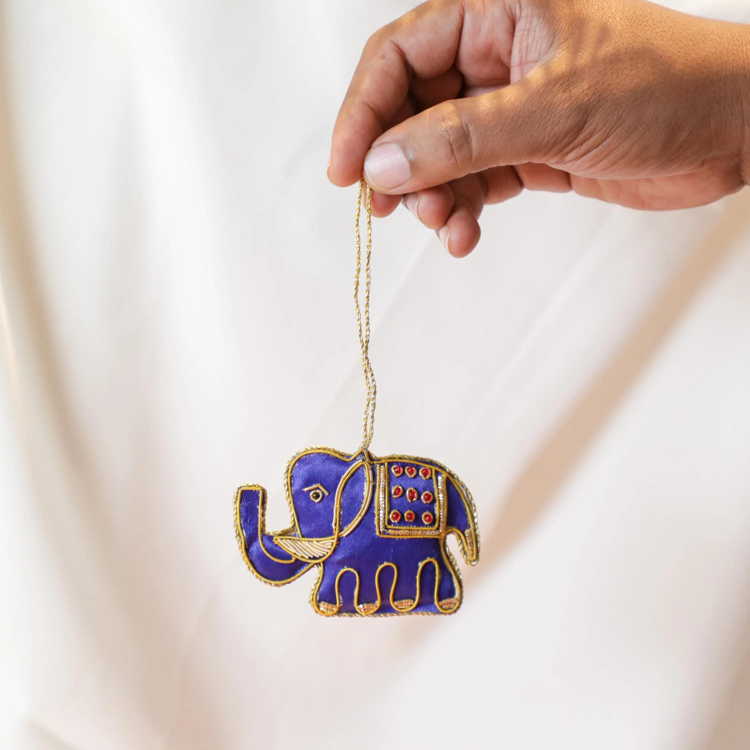 Blue Elephant Ornament