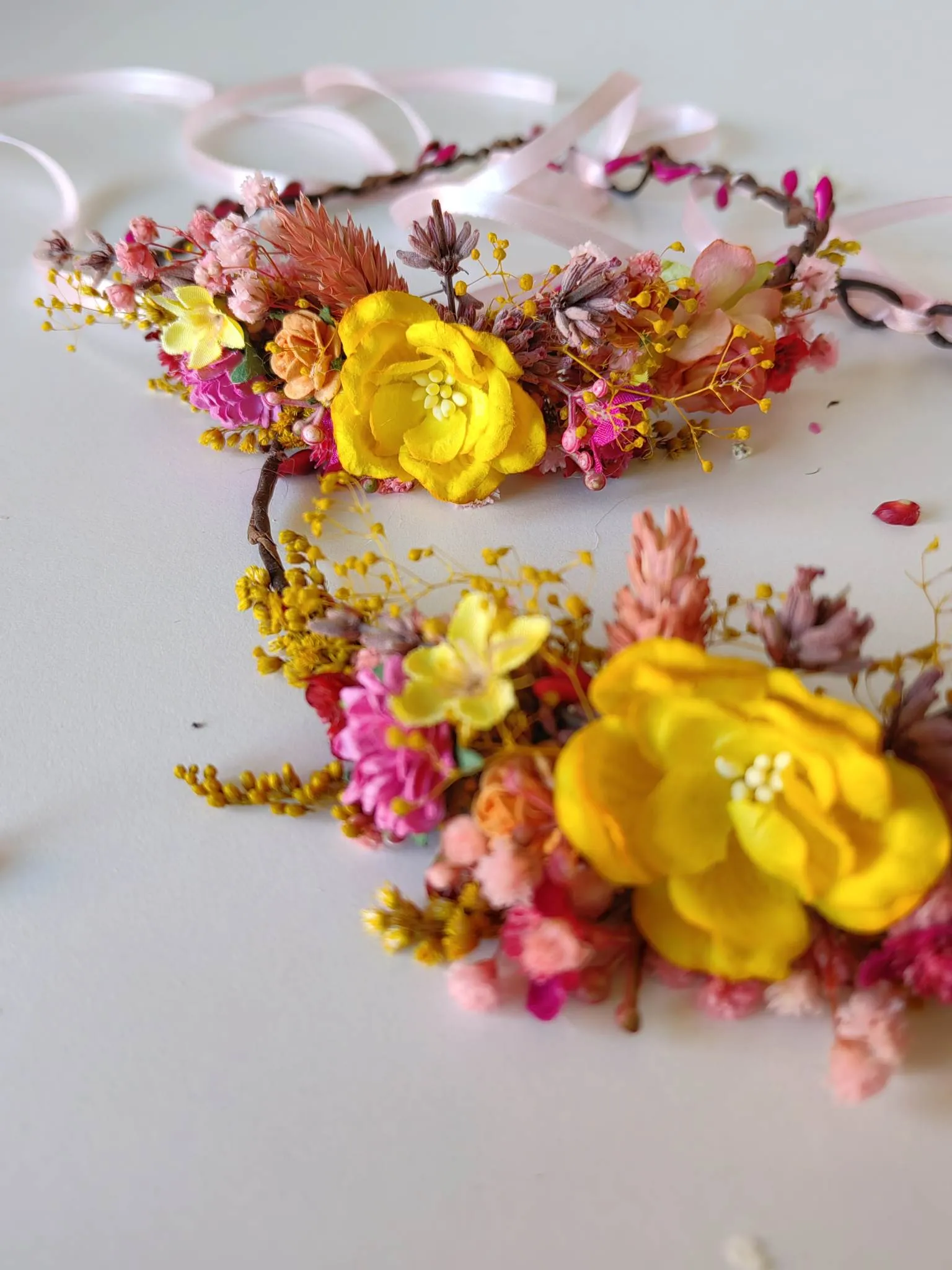 Boho summer wedding hair wreaths
