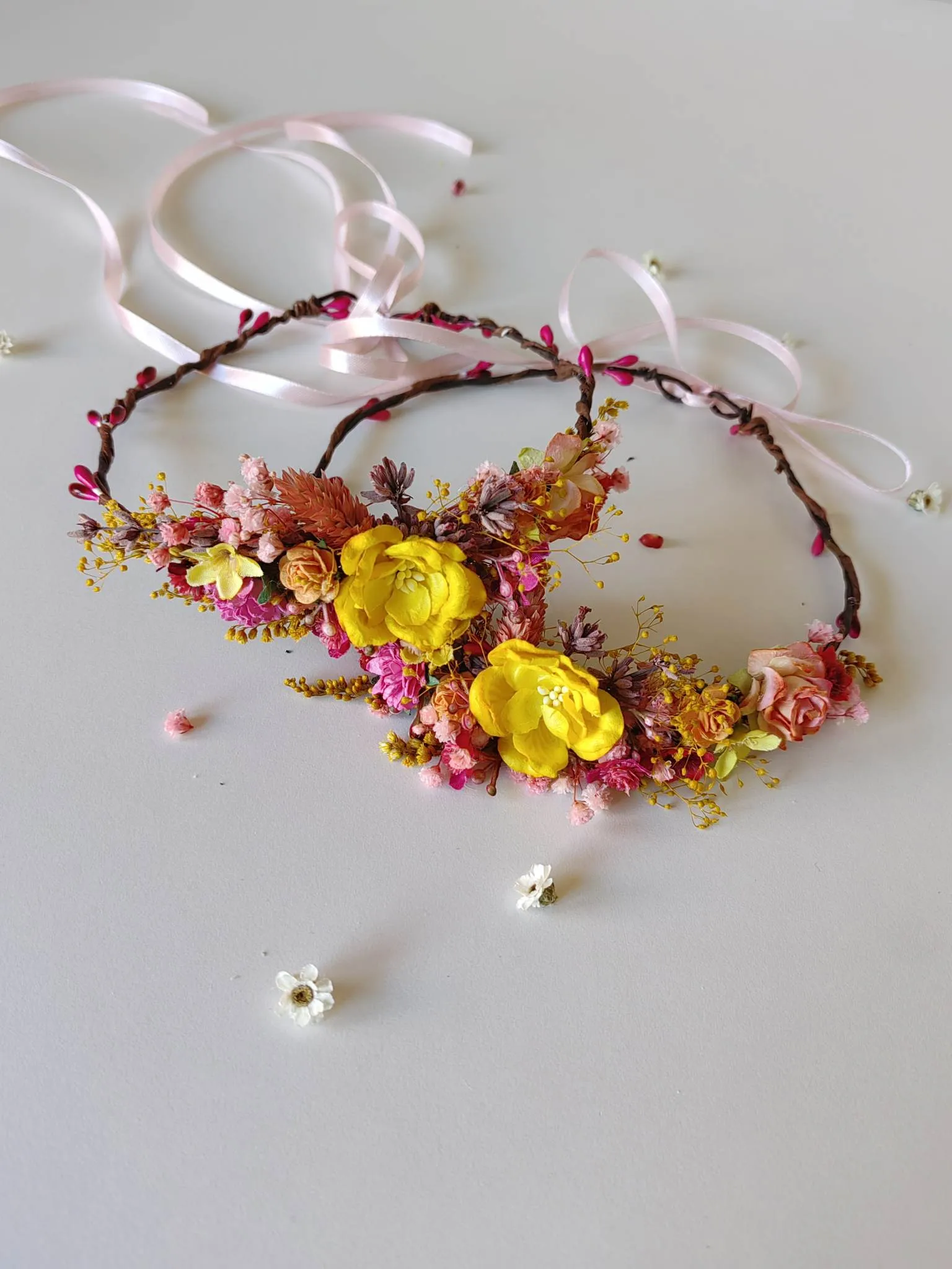 Boho summer wedding hair wreaths