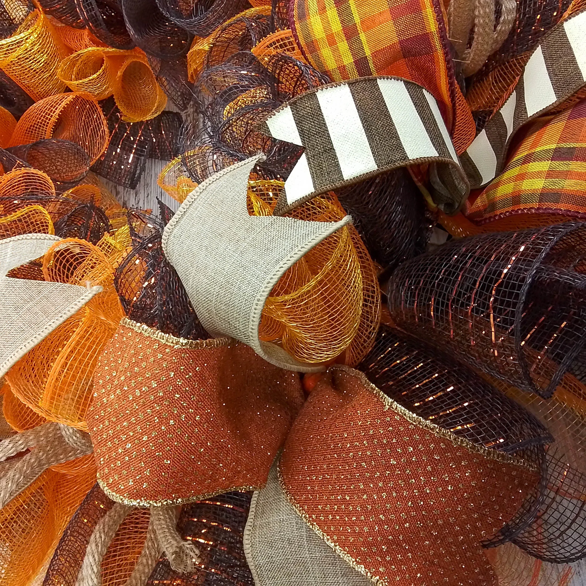 Brown Front Door Wreath for Fall, Welcome Wreath for Thanksgiving : F3