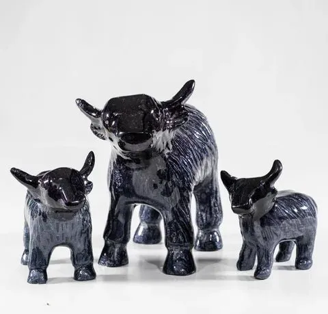 Brushed Black Highland Cow - Large