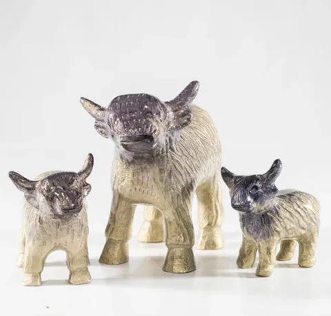 Brushed Grey/Silver  Highland Cow Large