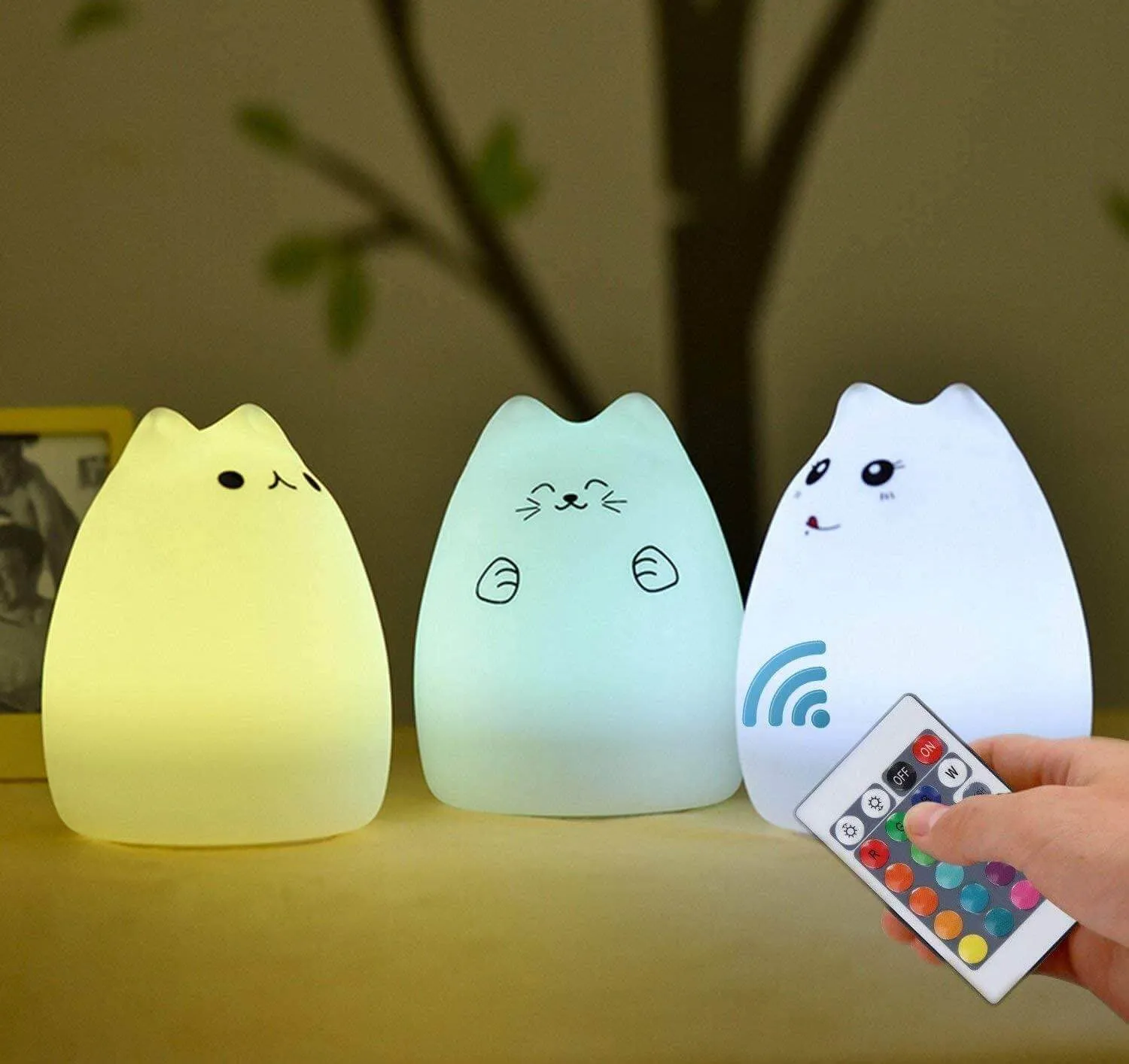 Cat Lamp, Remote Control Silicone Kitty Night Light for Kid