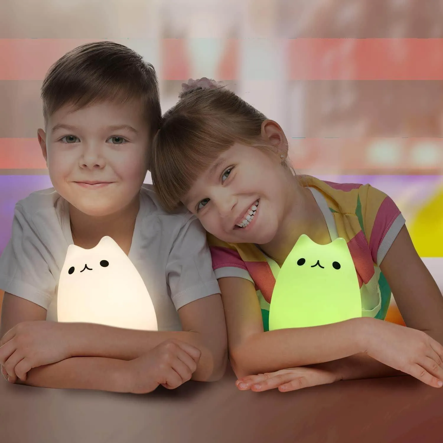 Cat Lamp, Remote Control Silicone Kitty Night Light for Kid
