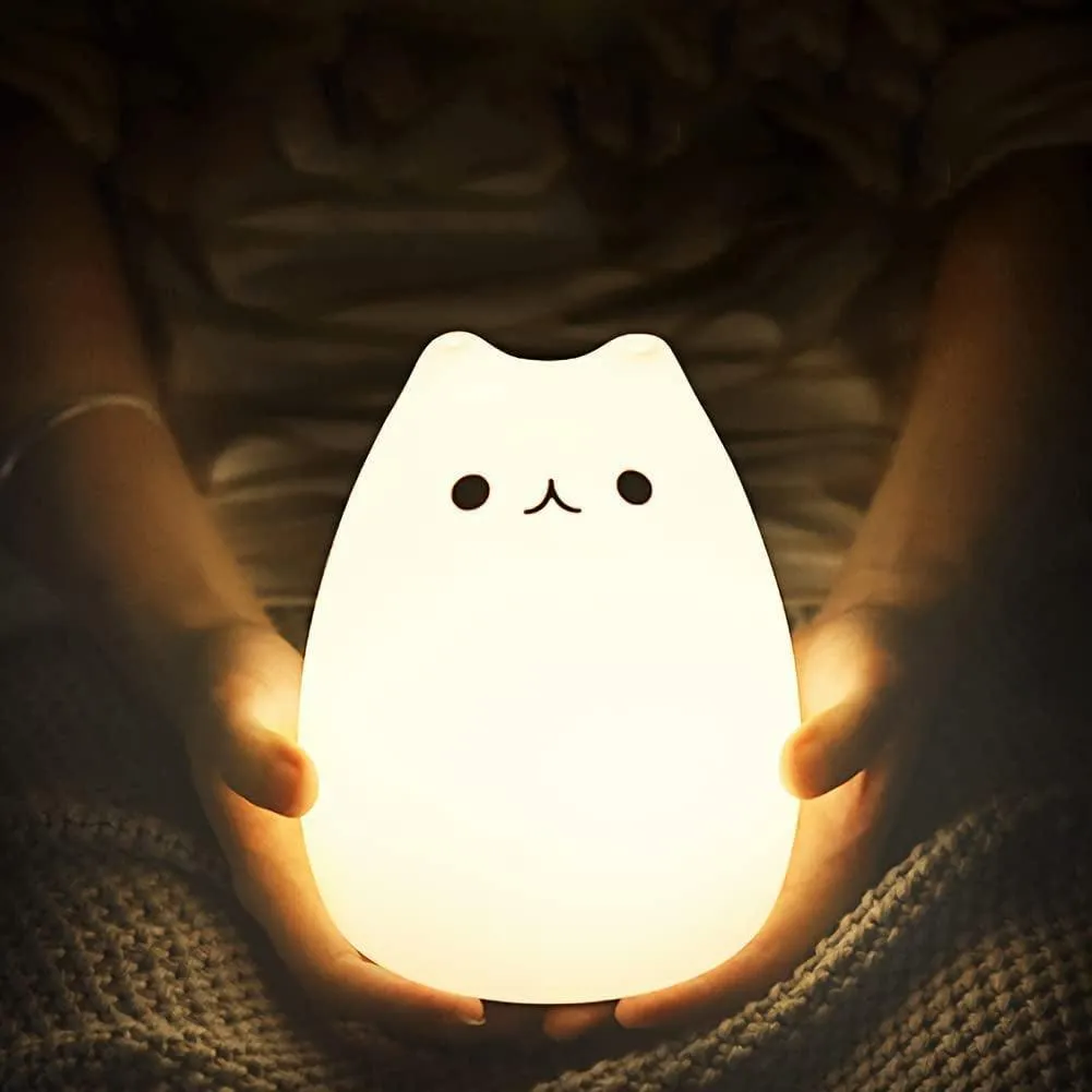 Cat Lamp, Remote Control Silicone Kitty Night Light for Kid