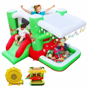 Christmas Jump 'n Slide Inflatable Bouncer with Blower – Play Area