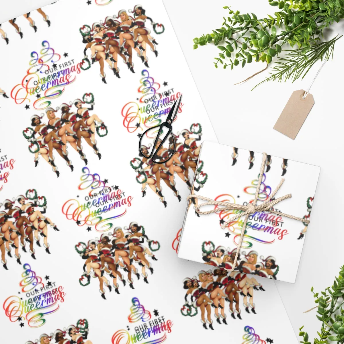 Festive LGBTQ Christmas Print On-Demand Gift Wrapping Paper
