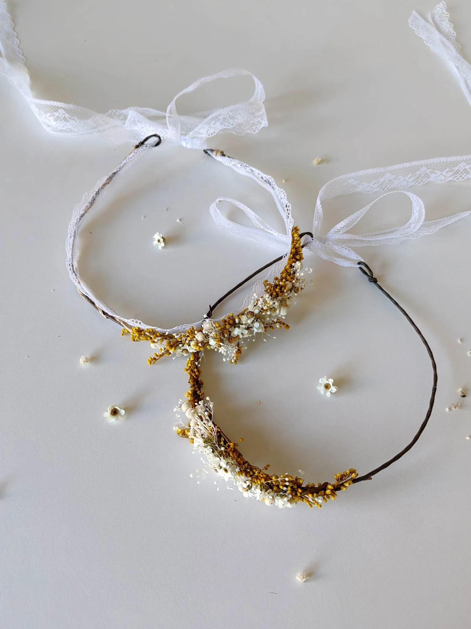 Delicate flower hair wreaths