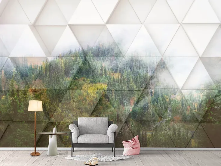 Dimensional Forest Mural Wallpaper