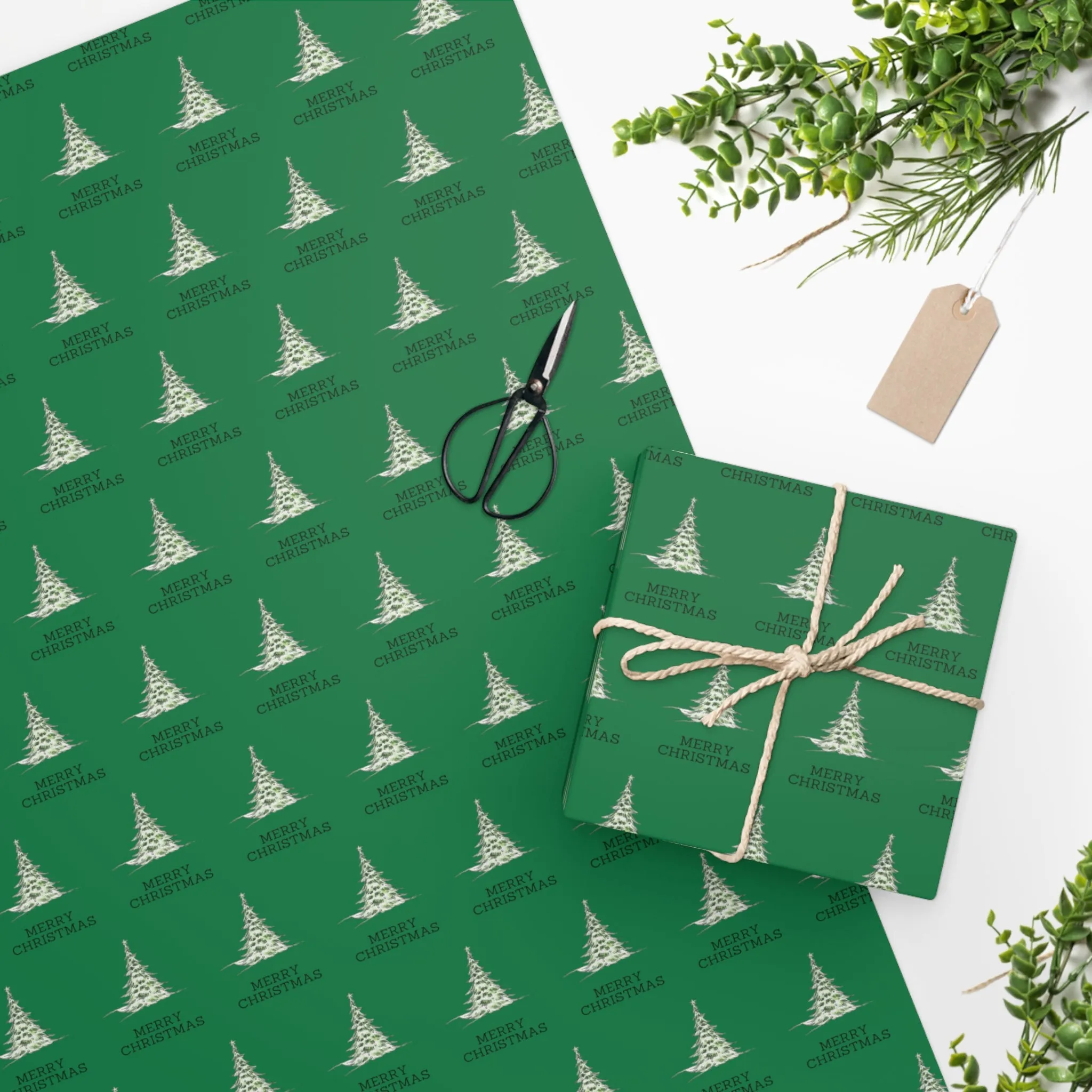 Evergreen Merry Christmas Wrapping Paper