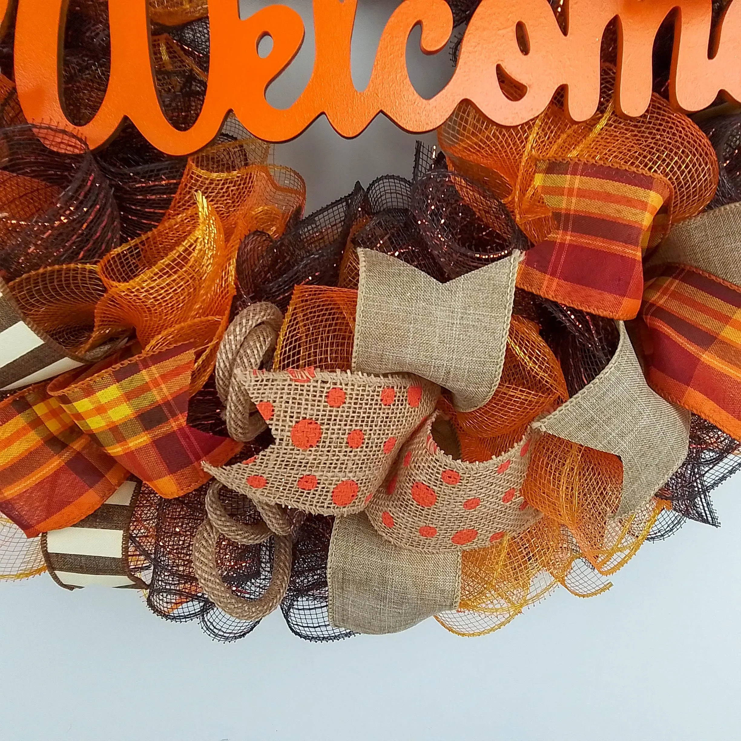 Fall Wreath for Front Door, Brown Autumn Wreaths : F3