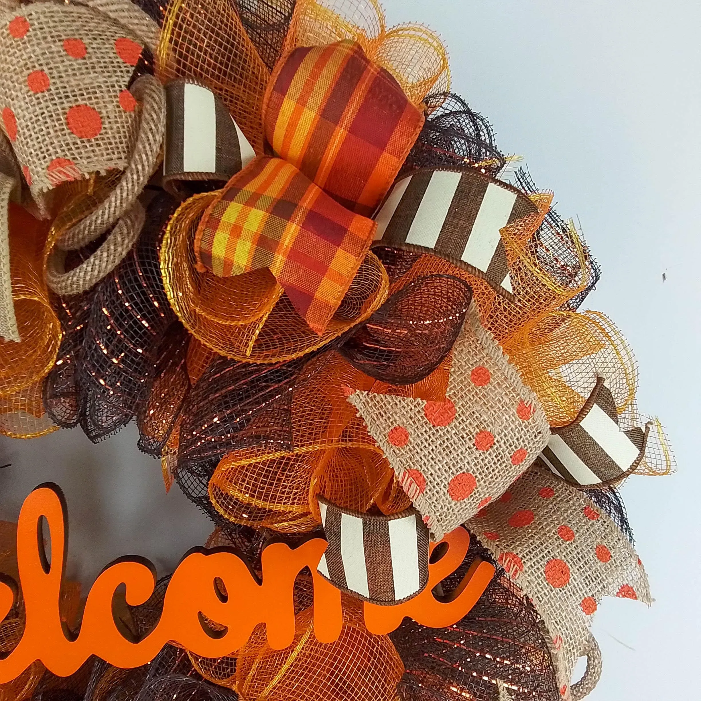 Fall Wreath for Front Door, Brown Autumn Wreaths : F3