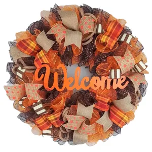 Fall Wreath for Front Door, Brown Autumn Wreaths : F3