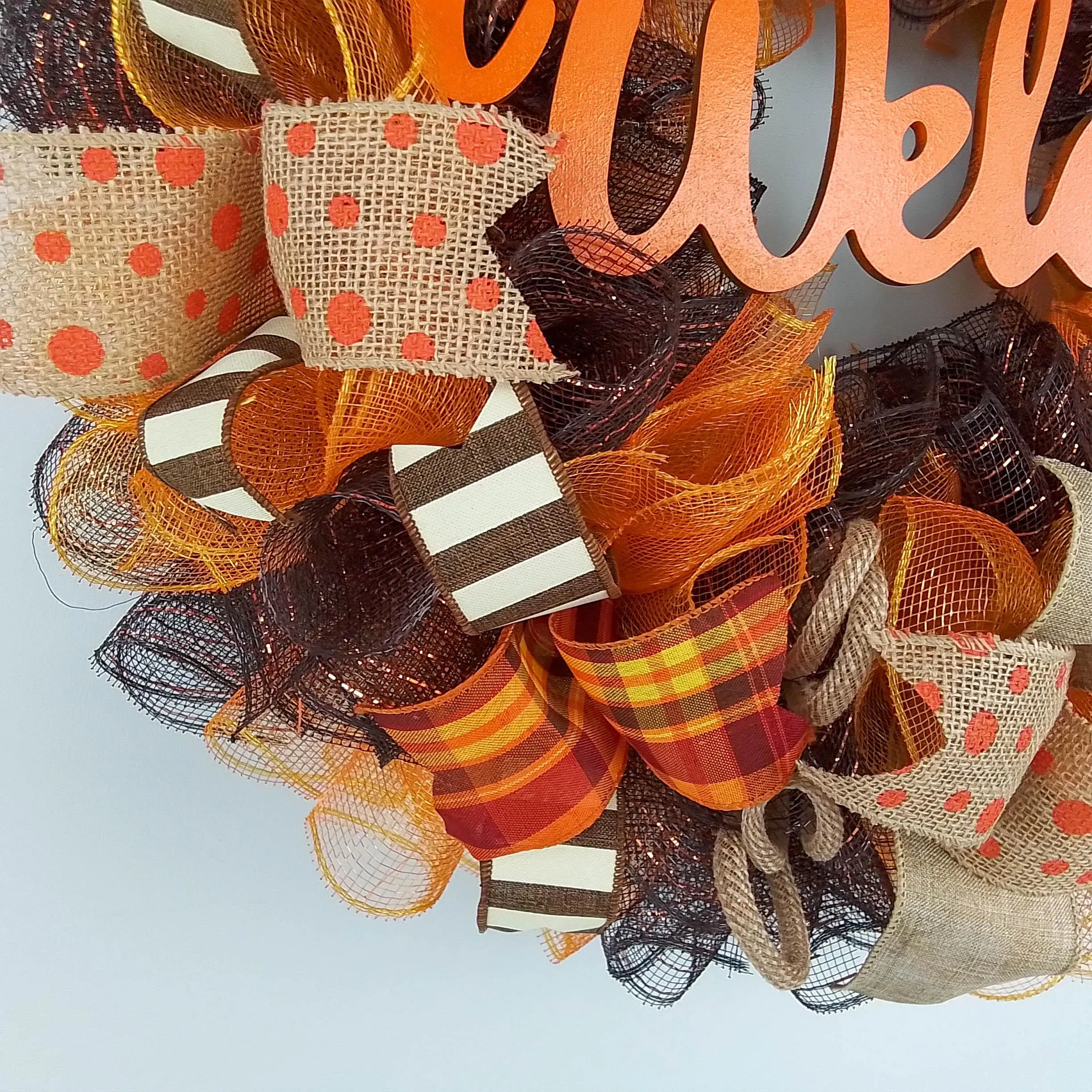 Fall Wreath for Front Door, Brown Autumn Wreaths : F3
