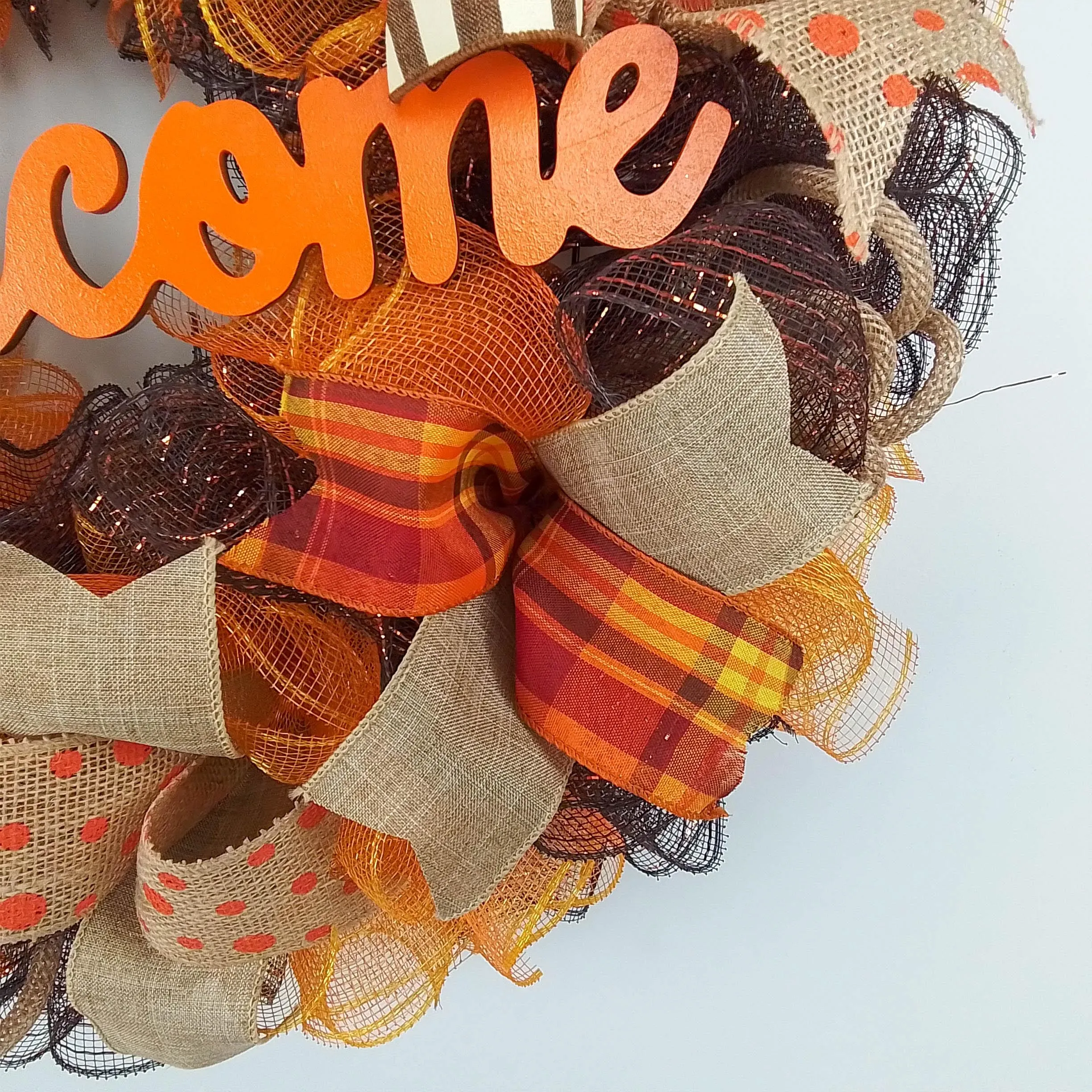 Fall Wreath for Front Door, Brown Autumn Wreaths : F3