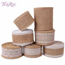 FENGRISE Burlap Ribbon 5M Wedding Centerpieces Event Party