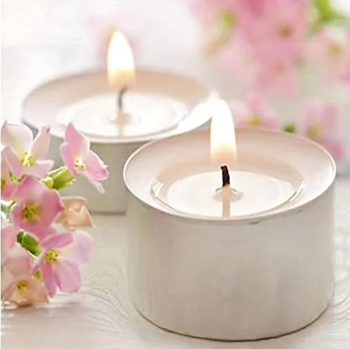 FIVON Long Burning Diwali Candles for Home Decor and Celebrations Festival Party Favors & More | Wax Candles Approx 9 Hour Burning Time | Home Decoration Smokeless Wax Candles Tealight - Set of 100