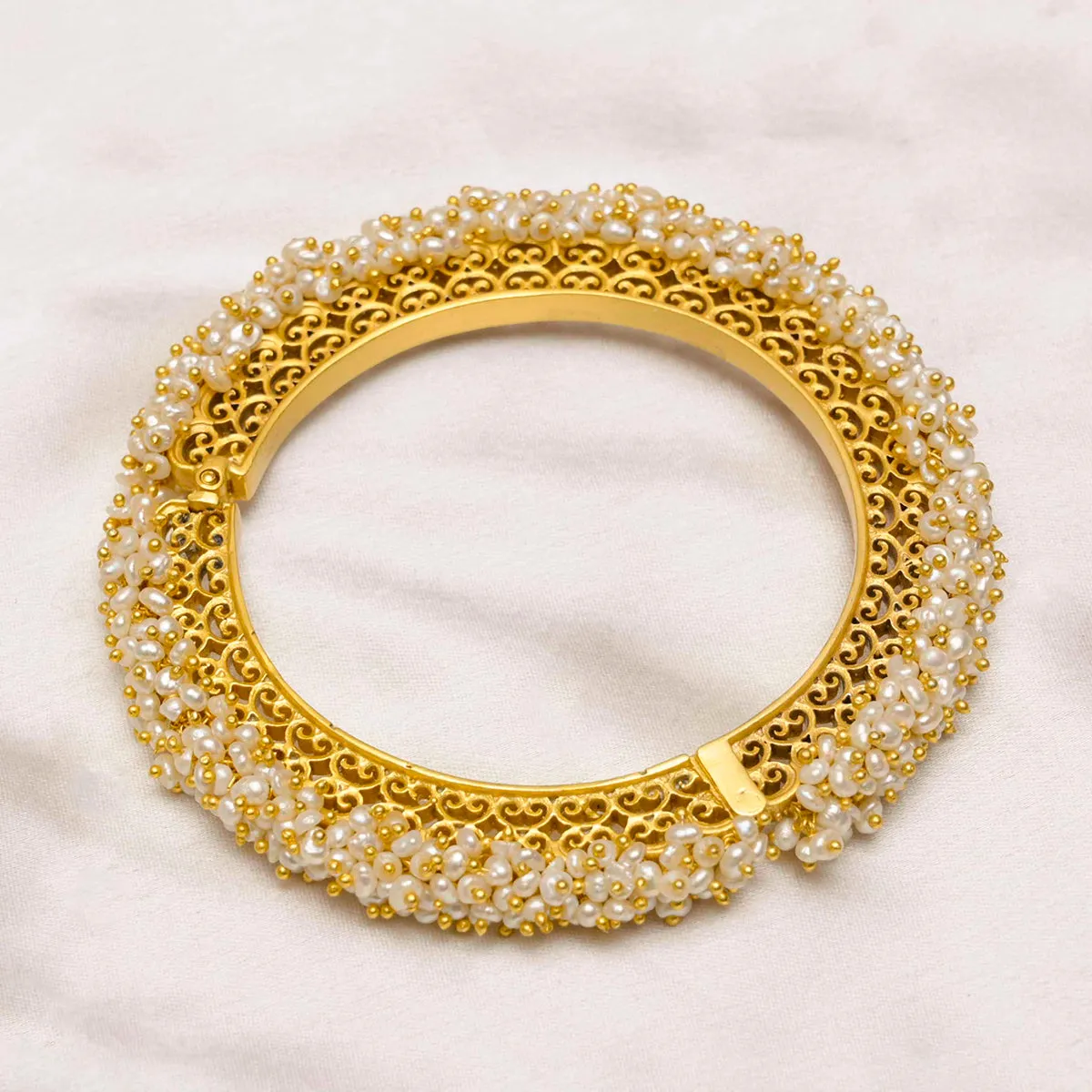 Glam in Pearls Filigree Bangles