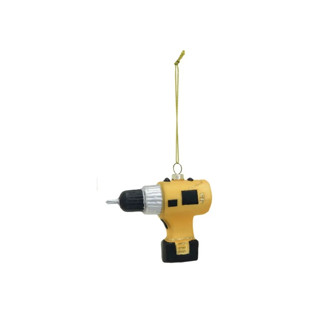 Glass Construction Tool Ornament