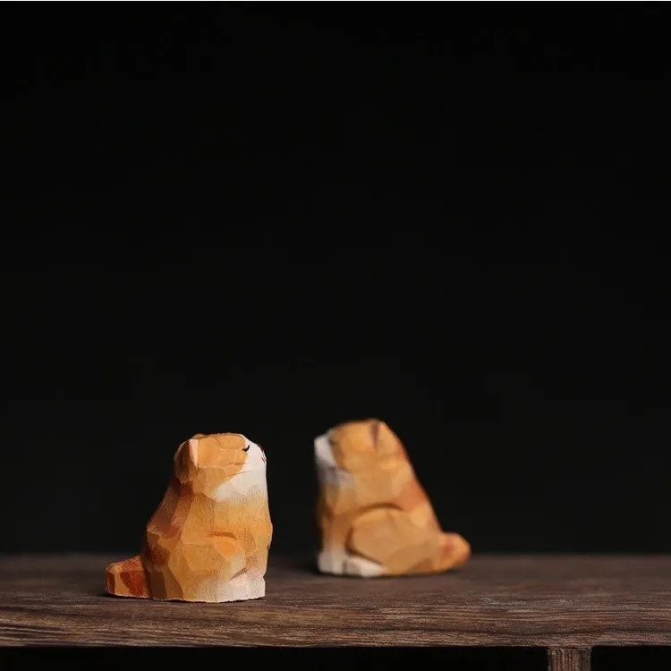 Gohobi Handcrafted Wooden Ginger Cat Ornament