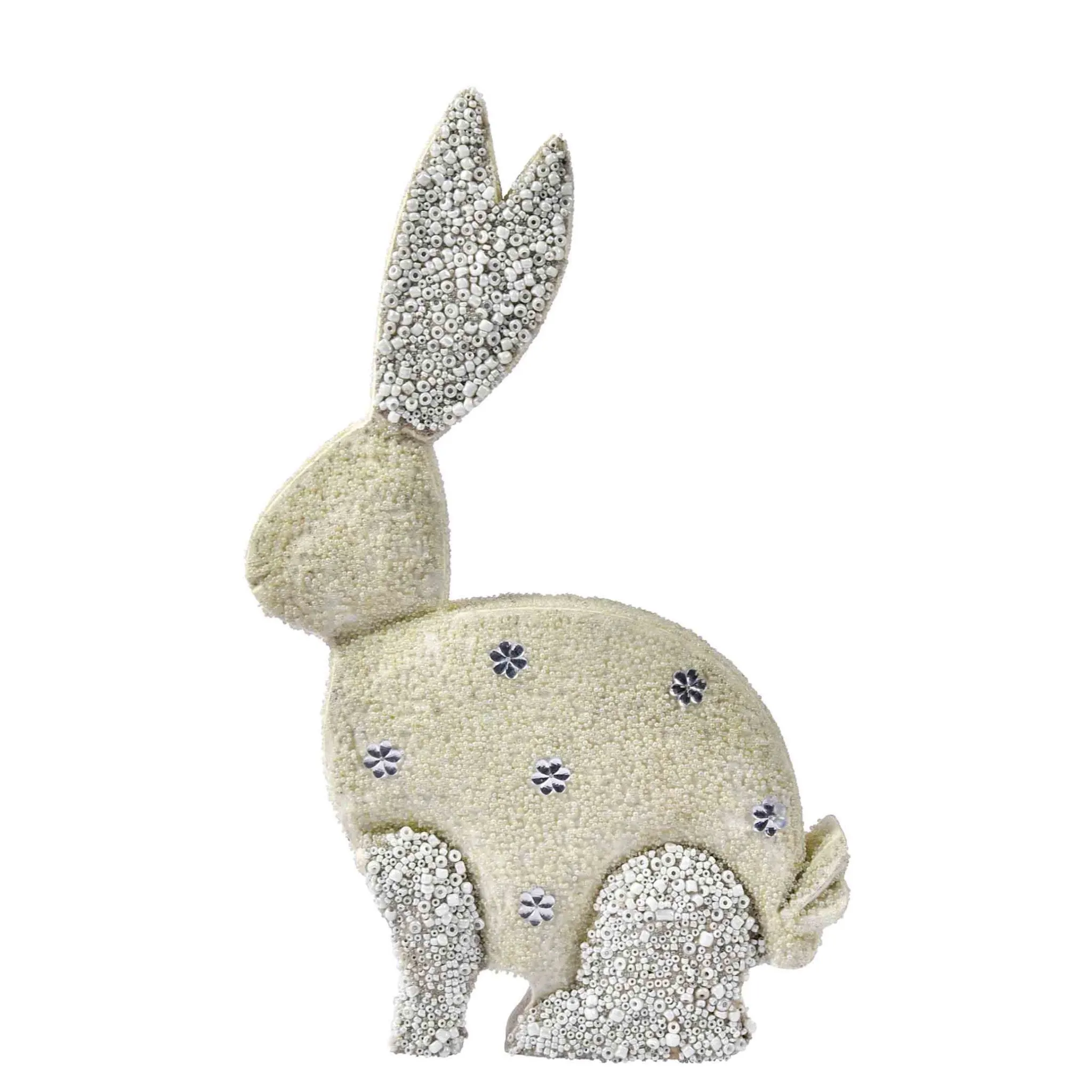 Good Hare Day Beaded Spring | Easter Table Decor in White