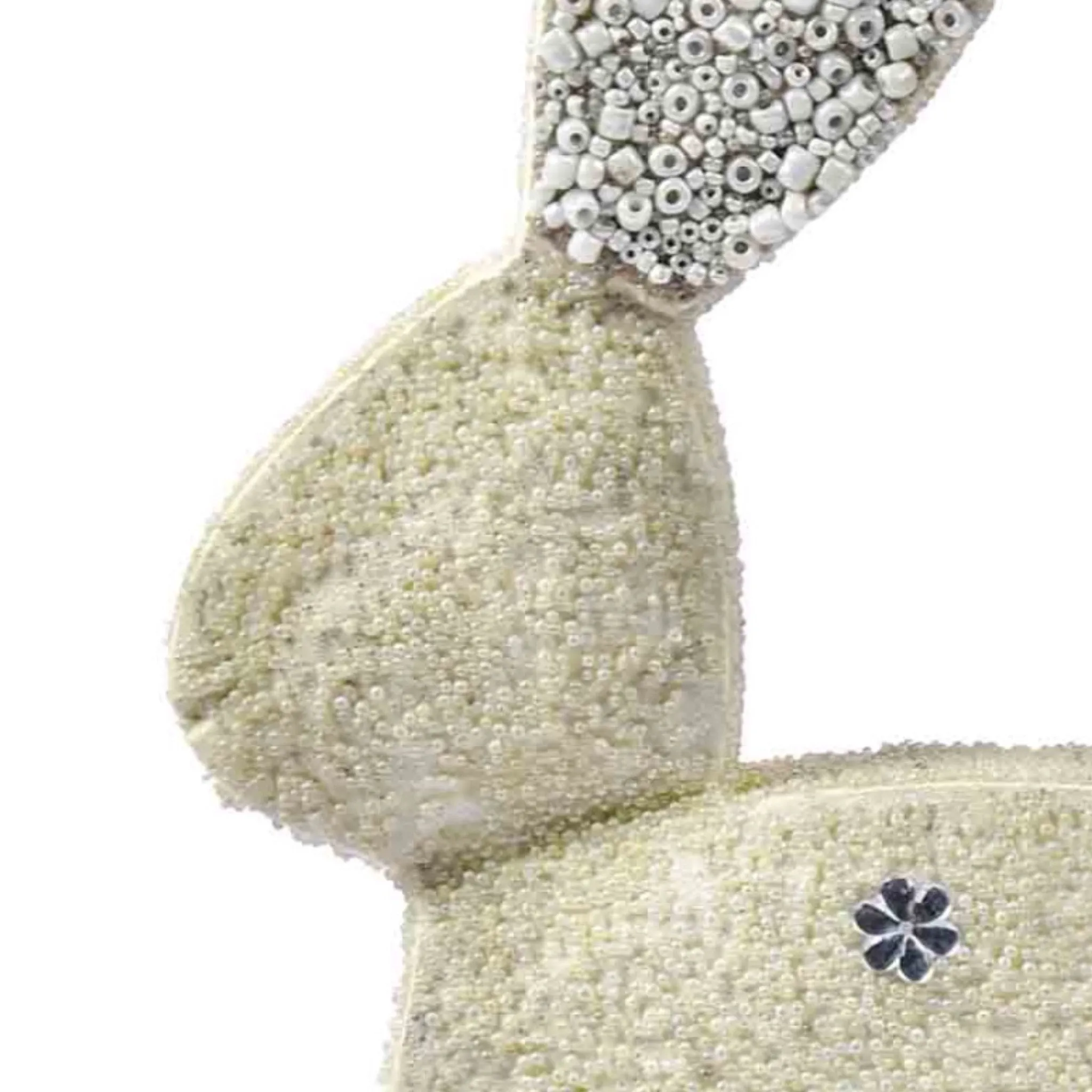 Good Hare Day Beaded Spring | Easter Table Decor in White