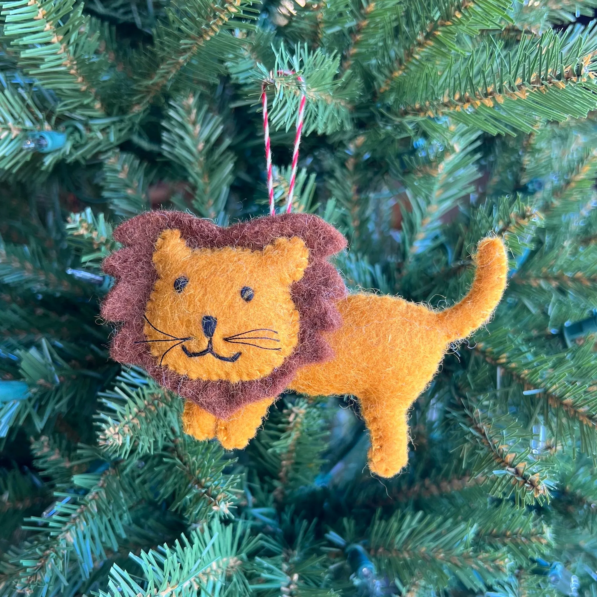 Lion Ornament, Felt Wool