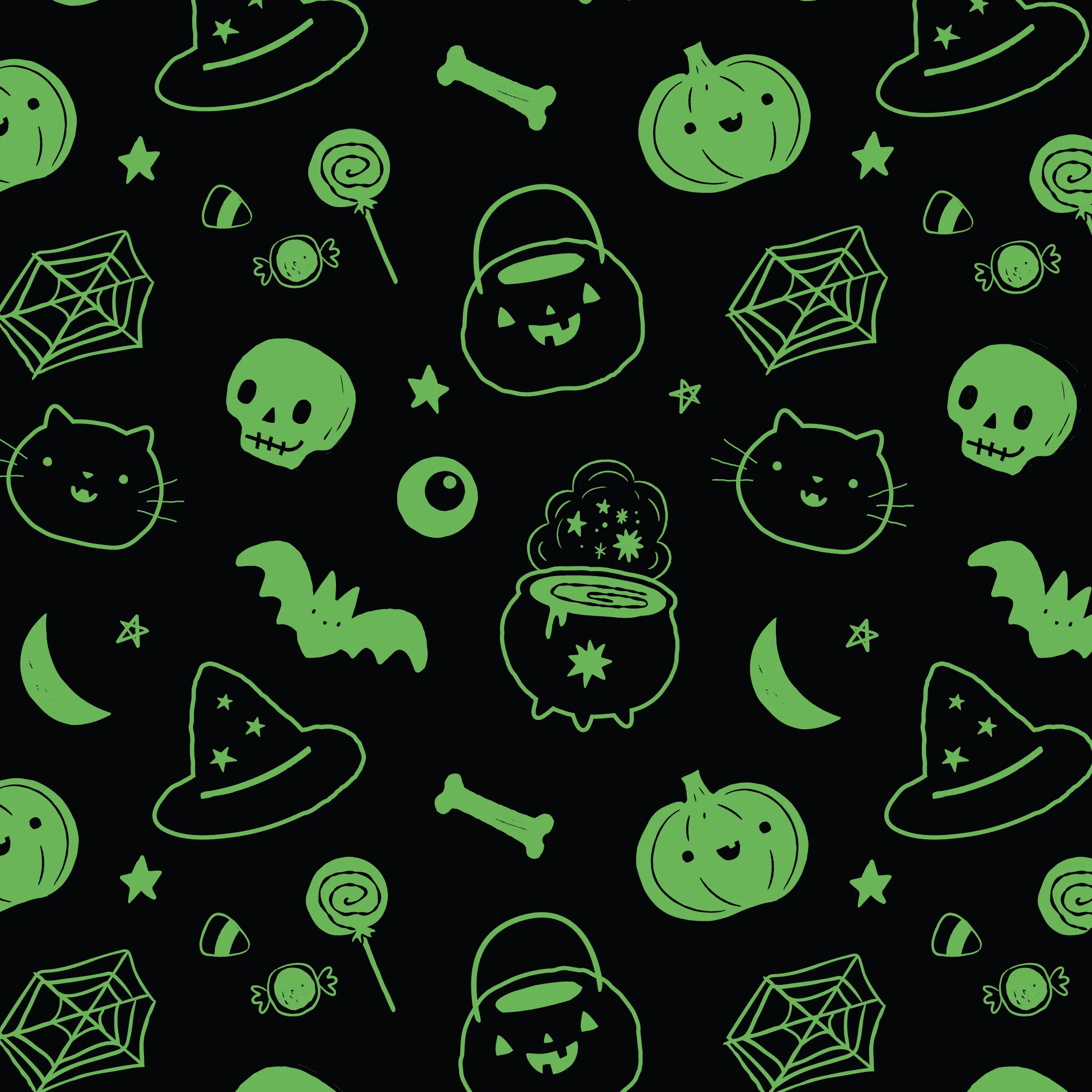 L/s Loungewear Set - Black And White Halloween