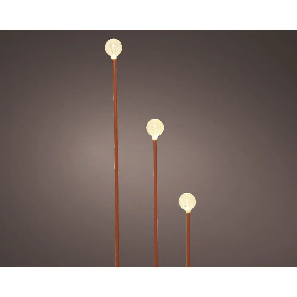 Lumineo 58cm Rust Battery Operated LED Globe Stake Light