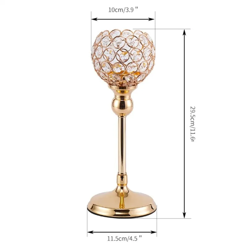 Metal Candle Holders Candlestick Crystal Coffee Dining Table Centerpieces Stand Candlesticks Wedding Christmas Home Decoration