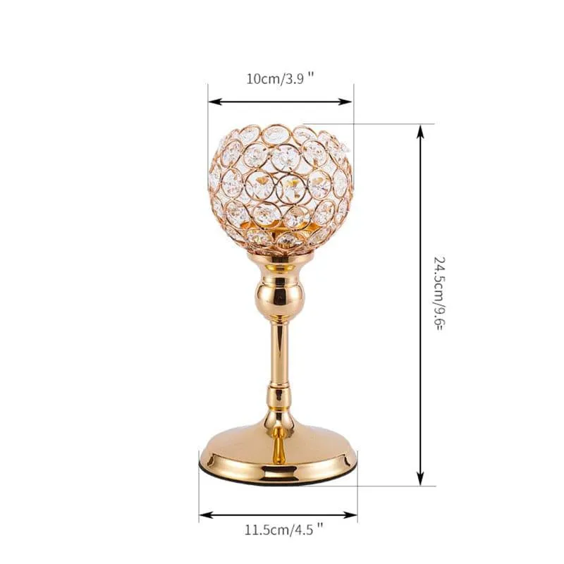 Metal Candle Holders Candlestick Crystal Coffee Dining Table Centerpieces Stand Candlesticks Wedding Christmas Home Decoration
