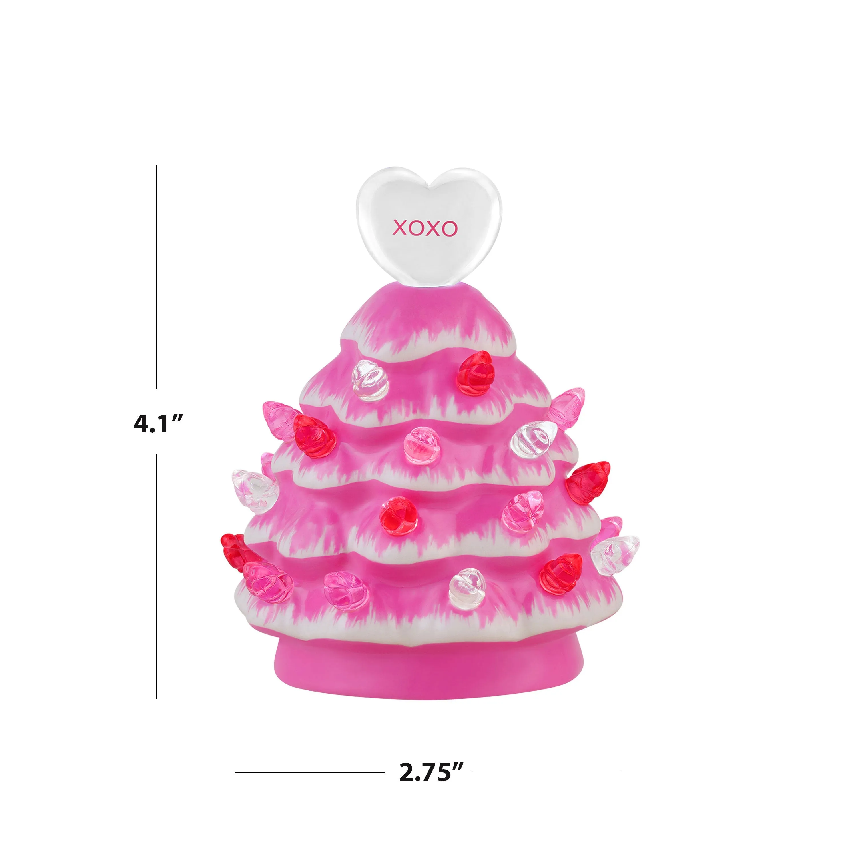 Miss Valentine Set of 3 Ceramic 4.1 in. Miniature Hot Pink Trees