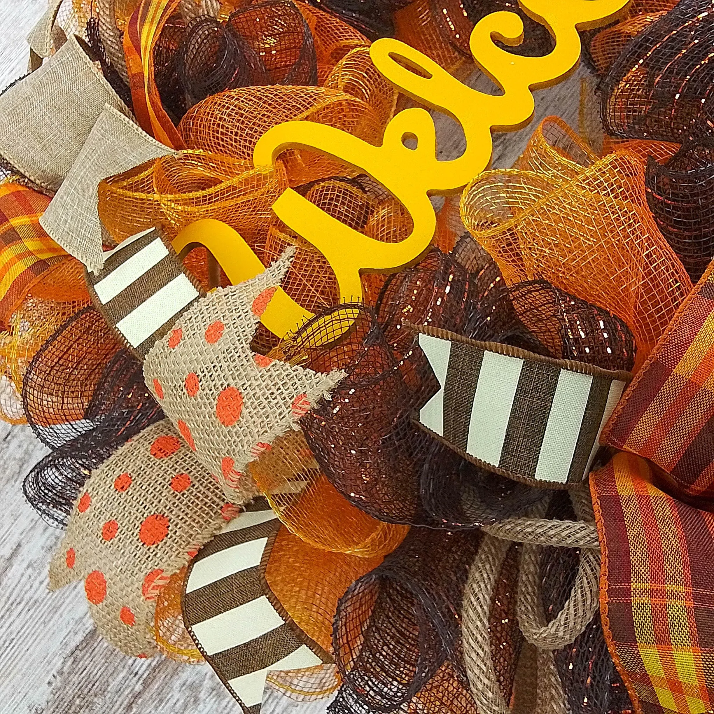 Mustard Yellow Fall Wreath, Fall Front Door Wreath : F3