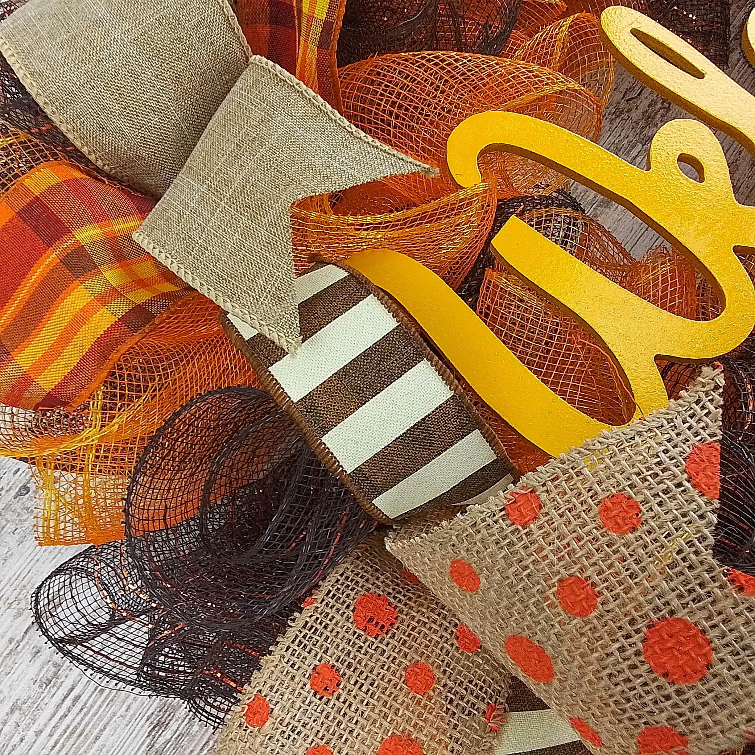 Mustard Yellow Fall Wreath, Fall Front Door Wreath : F3
