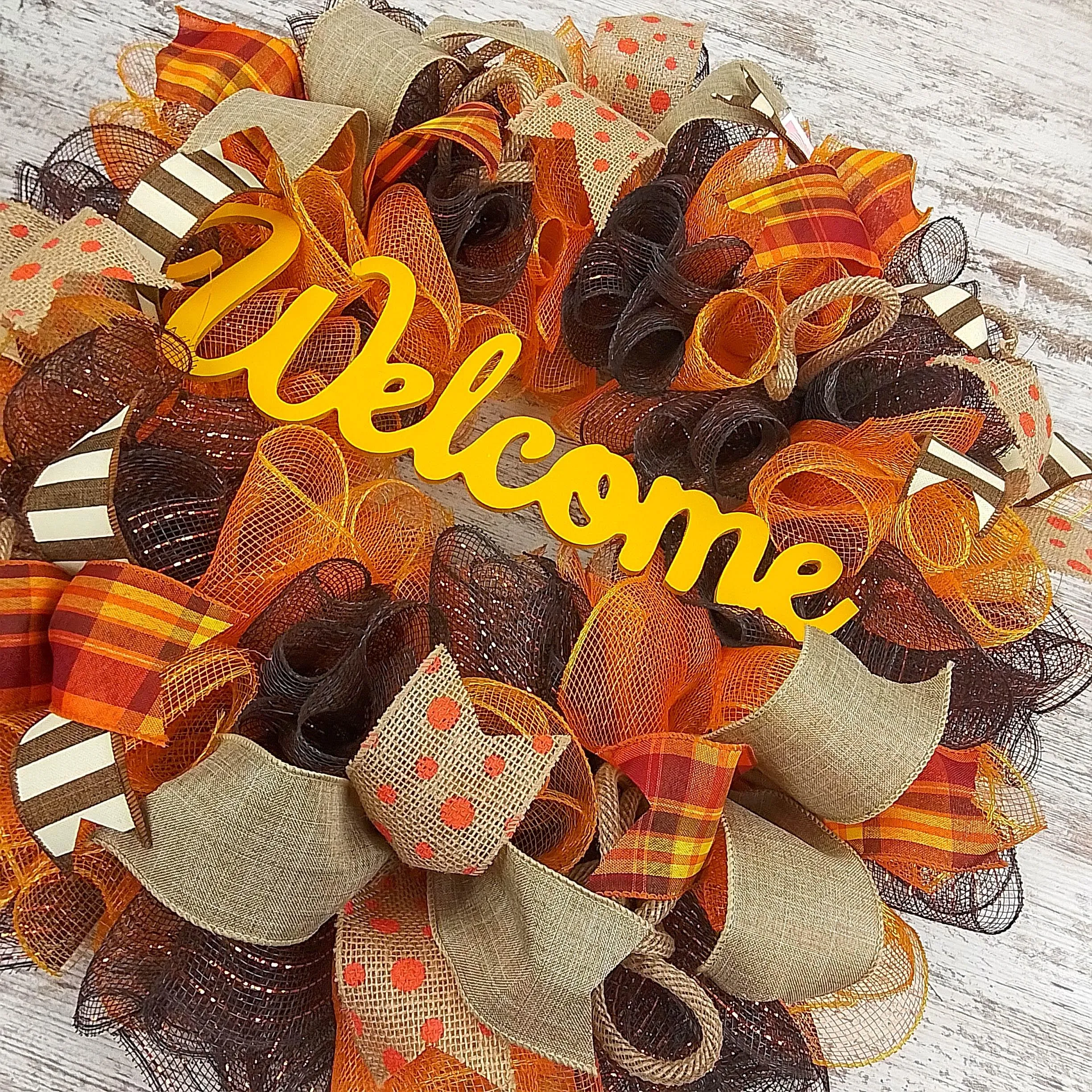 Mustard Yellow Fall Wreath, Fall Front Door Wreath : F3